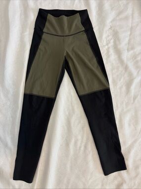 The North Face Grey Green Black Leggings Compression Stretchy Gym Hiking  Sm